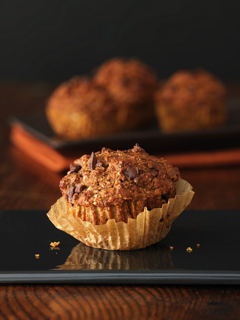 Pumpkin muffins with chocolate chips