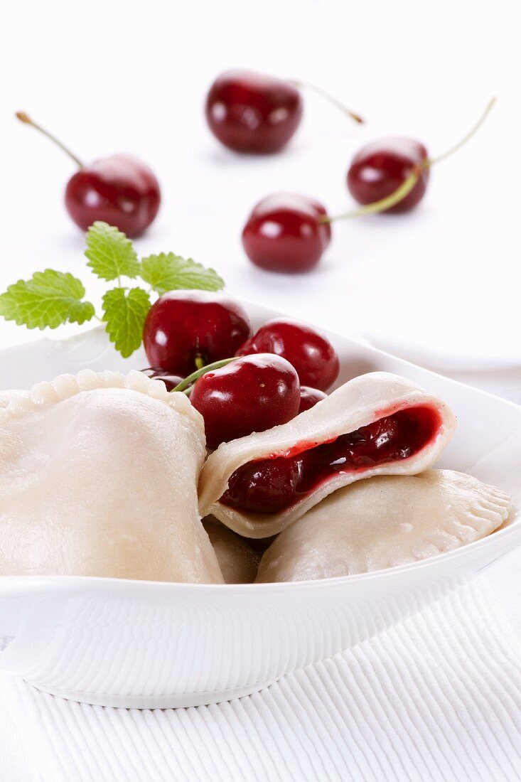 Cherry filled ravioli