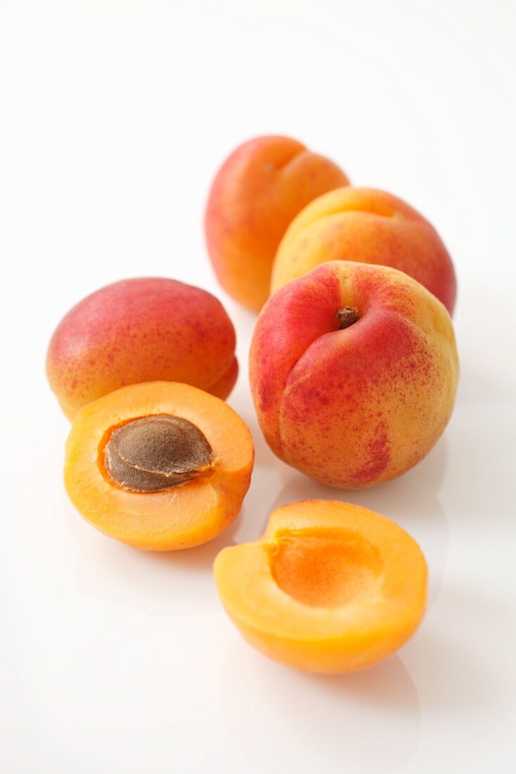Apricots, whole and halved
