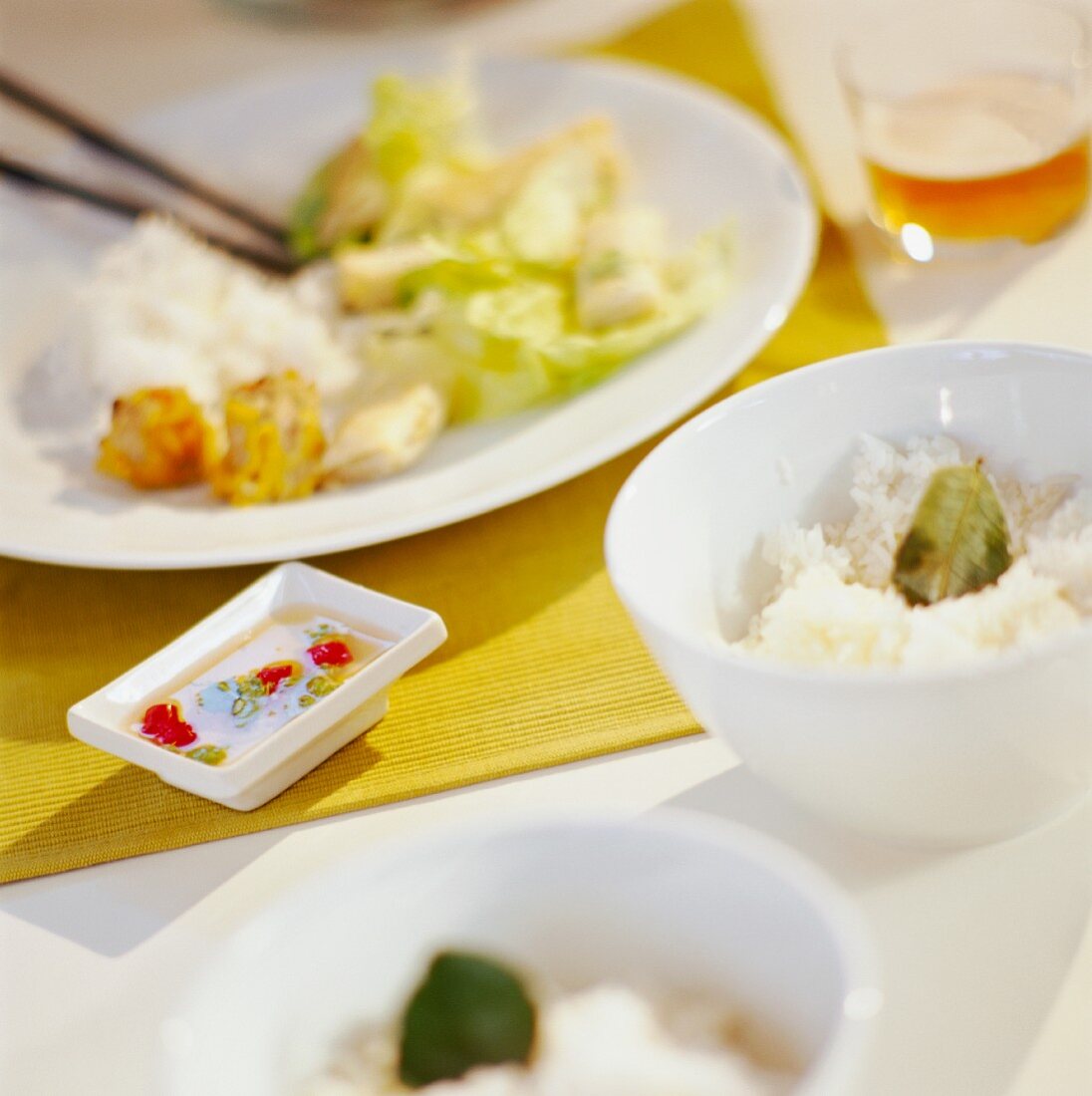 Rice side dishes with Oriental dishes