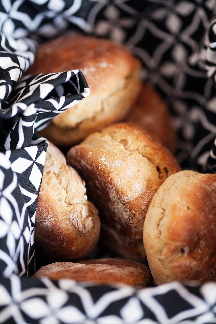 Bread rolls in a bread basket