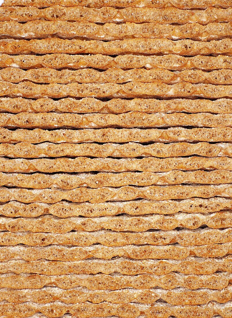 A stack of crisp breads (macro-zoom)
