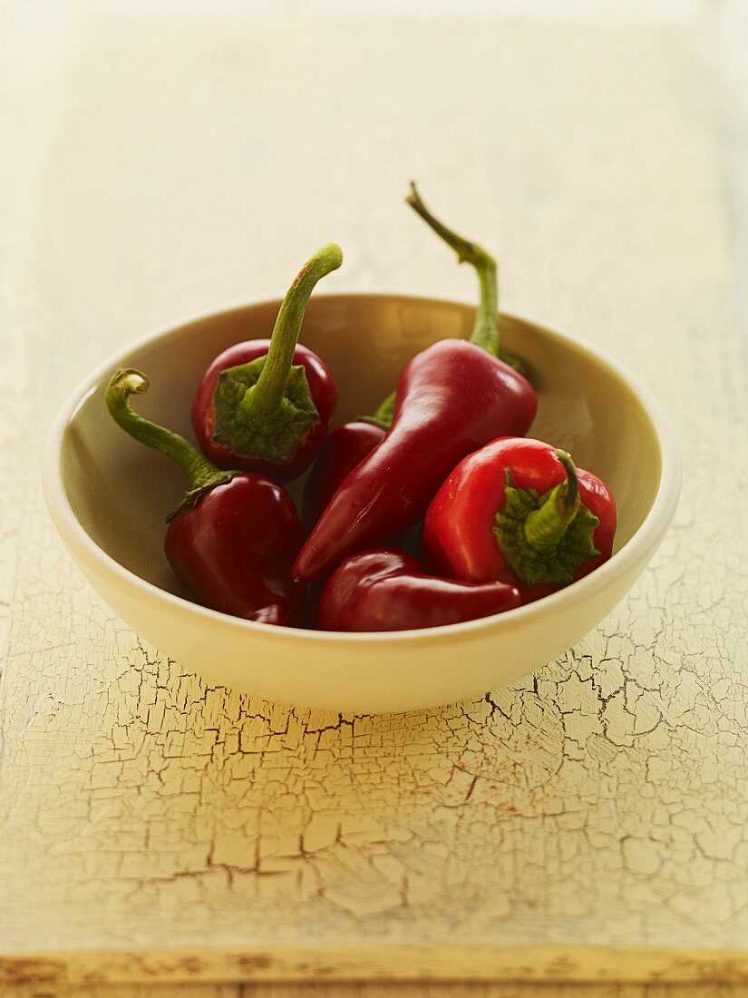 Bowl of Red Jalapeno Peppers