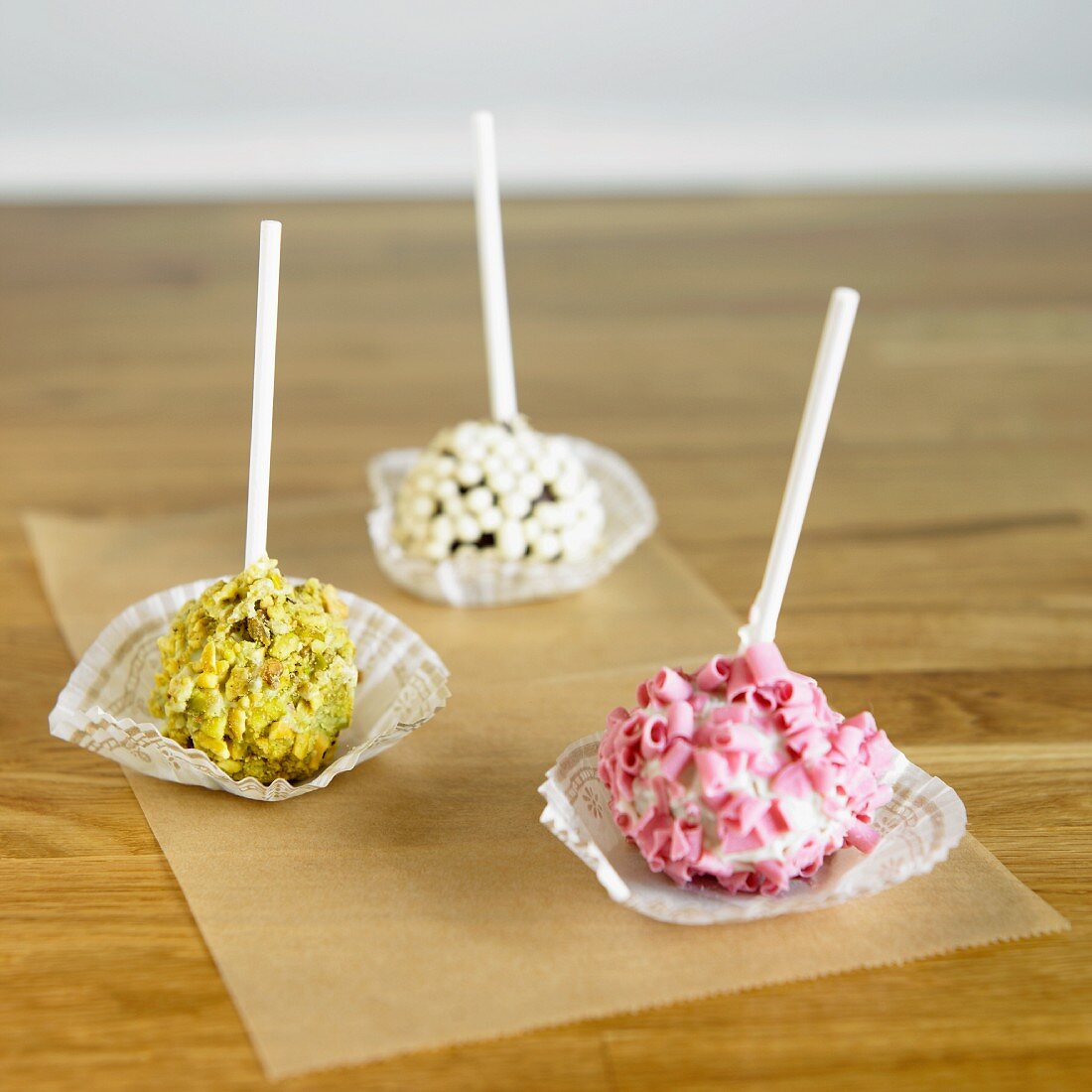 Drei verschiedene Cake Pops