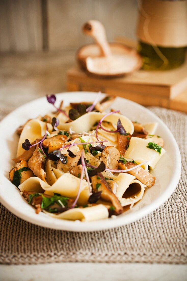 Pappardelle Pasta with Mushrooms