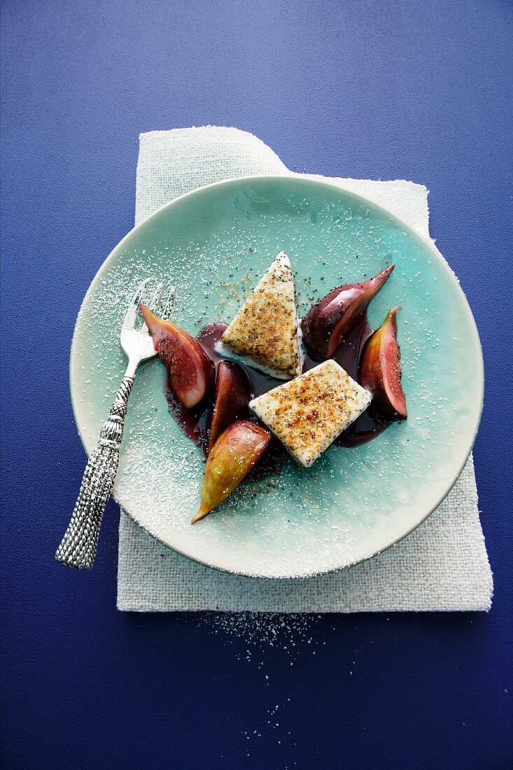 Poppy seed parfait with figs