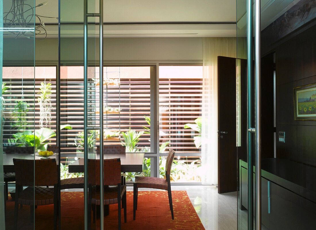 View into elegant dining room