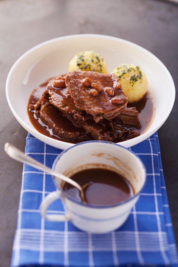 Rhineland-style marinated pot roast with gingerbread sauce