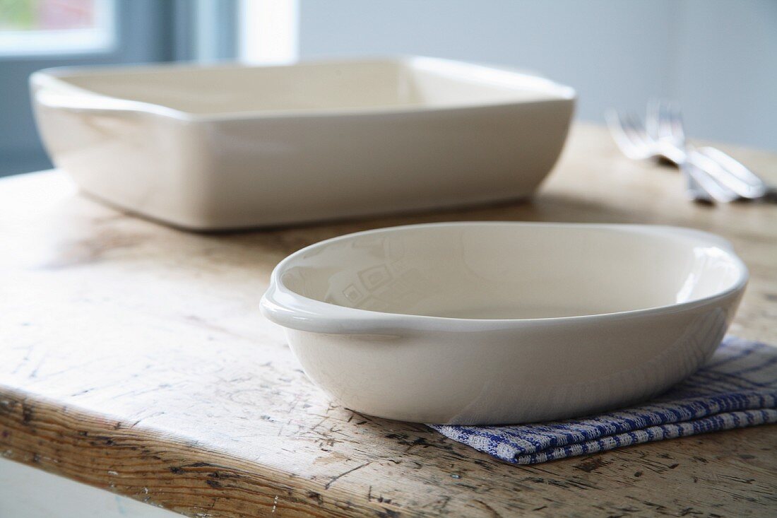 White casserole dishes