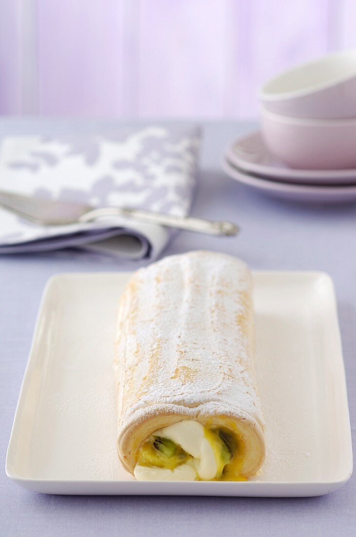 Passion fruit roulade