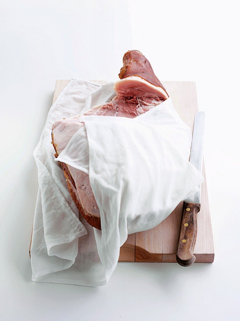 A ham being stored for Christmas dinner