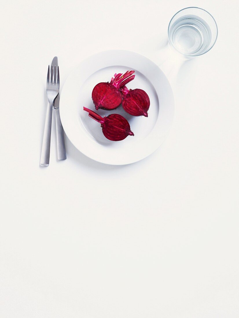 Beetroot on a white plate