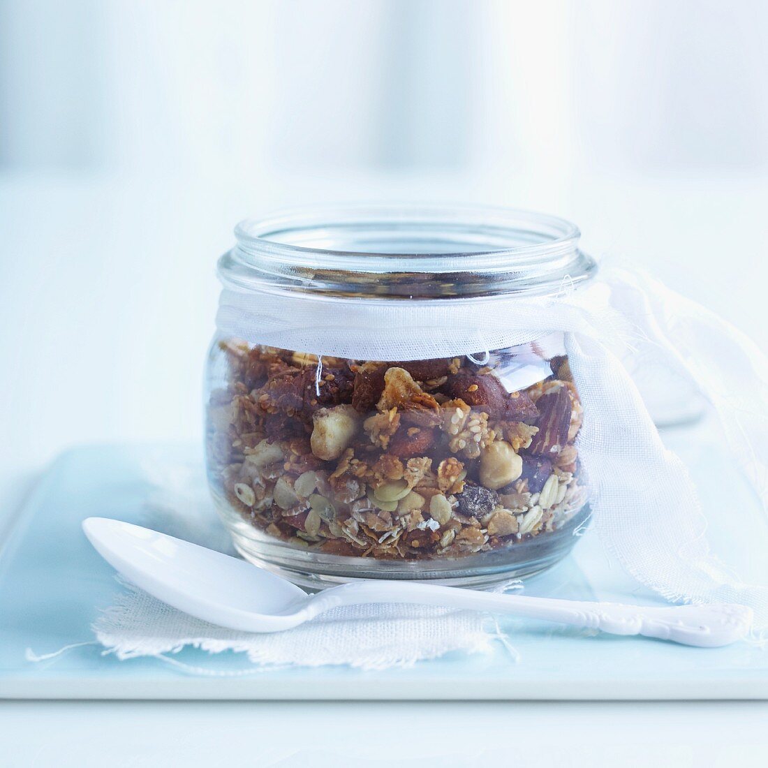 A jar of home-made muesli