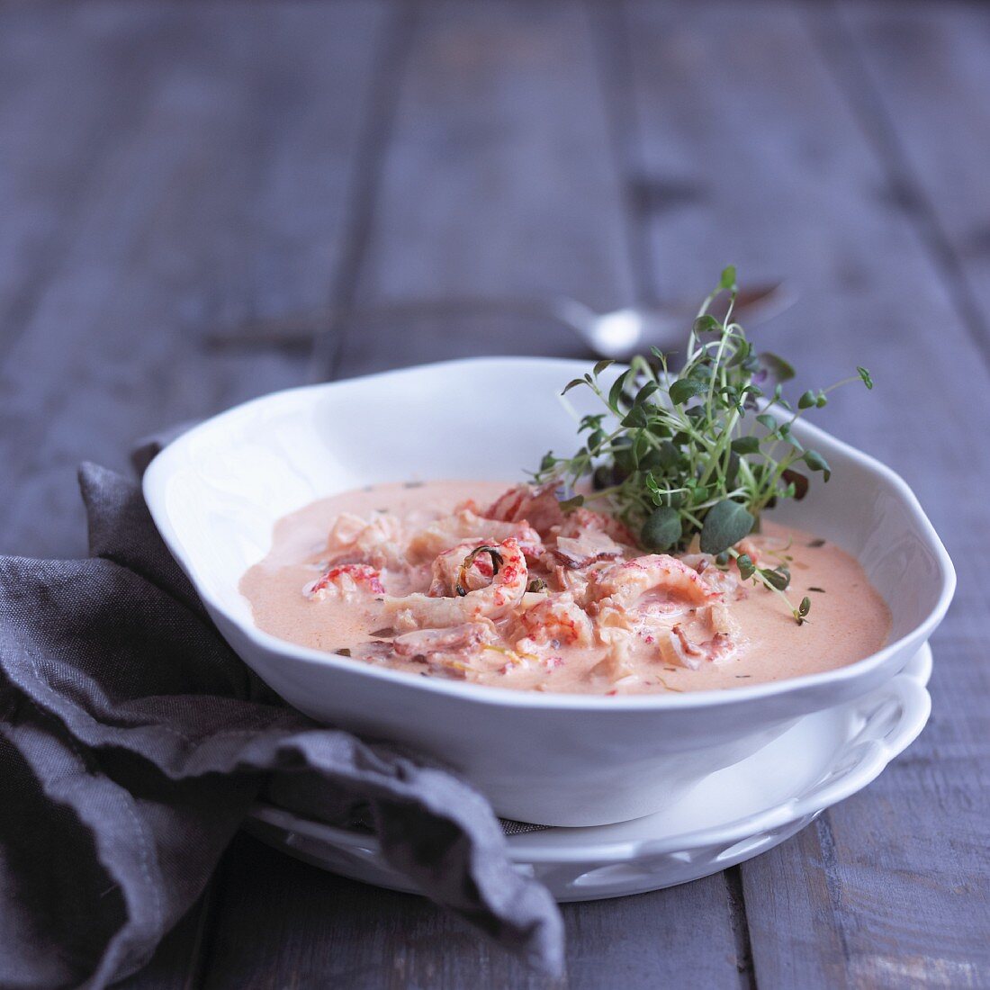 Creamy crayfish soup