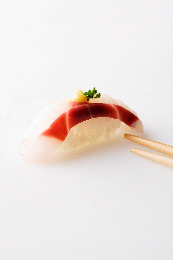 Nigiri sushi with fish