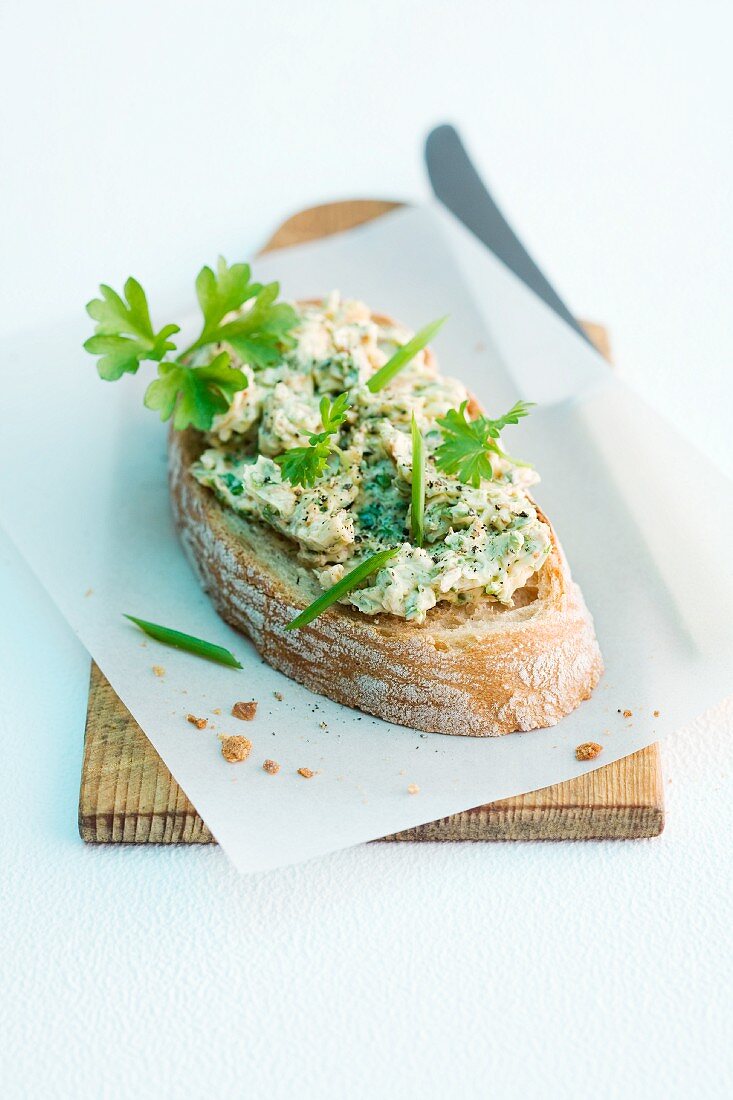 Ciabatta with onion and herb butter