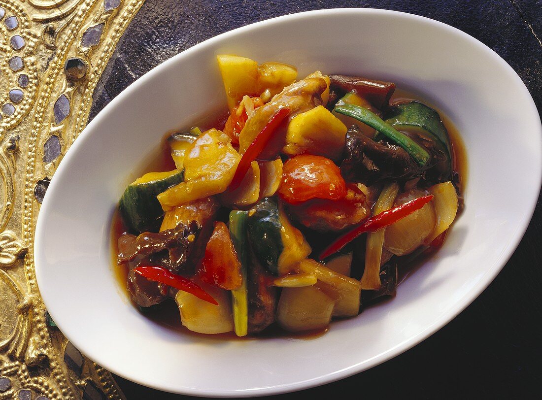 Sweet and Sour Duck with Pineapple and Vegetables