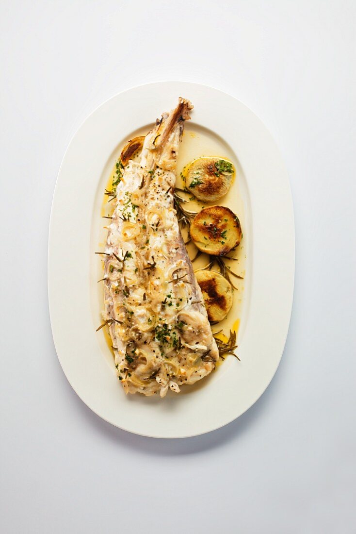 Fried monk fish with artichokes