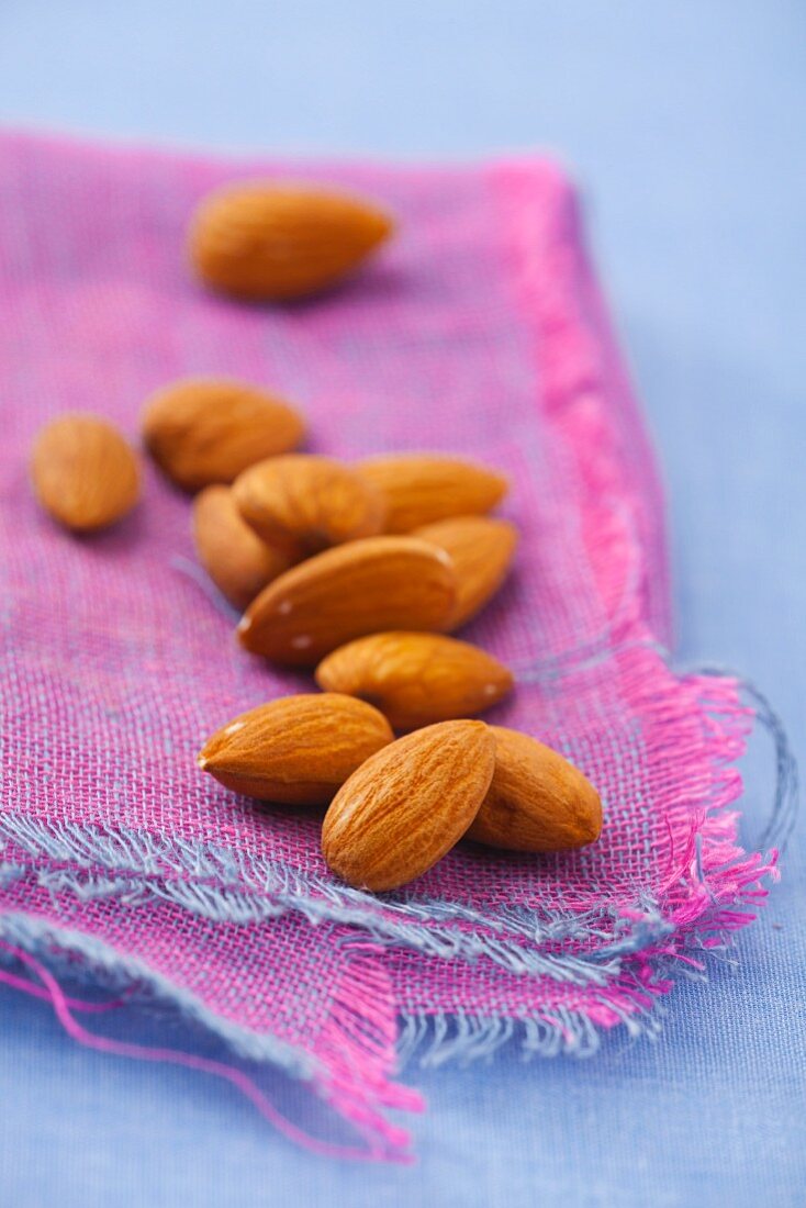 Almonds on a cloth