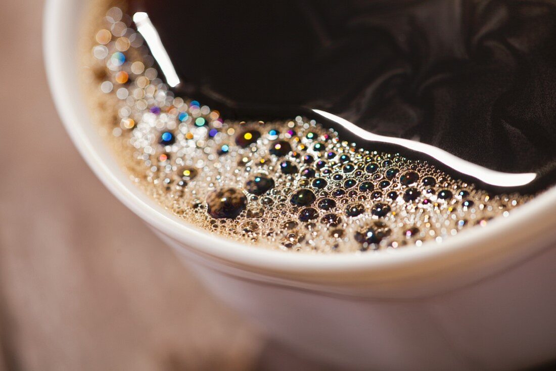 Black coffee in a cup (detail)