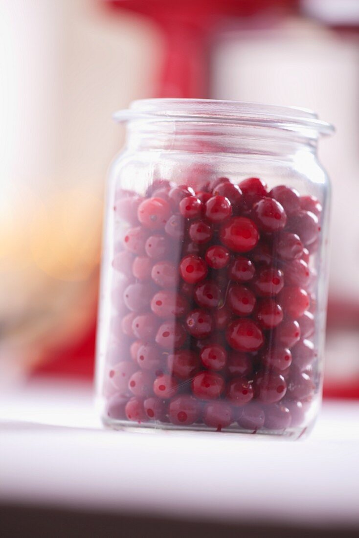 A jar of cranberries