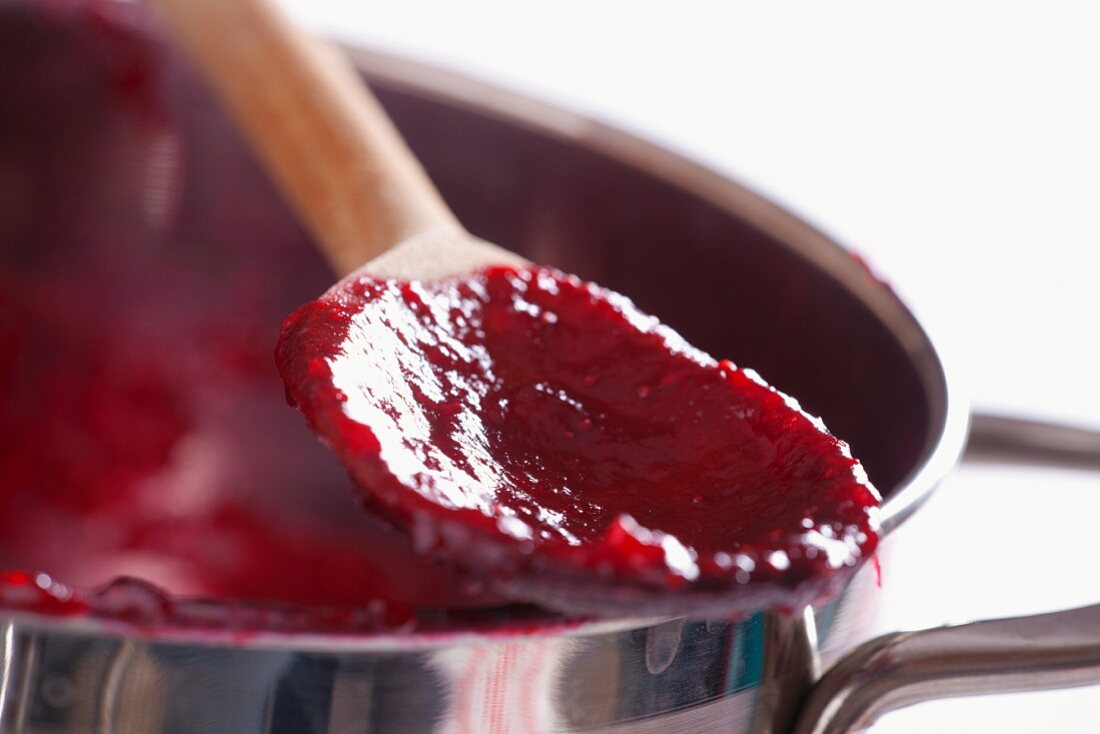 Jam on a spoon (close-up)