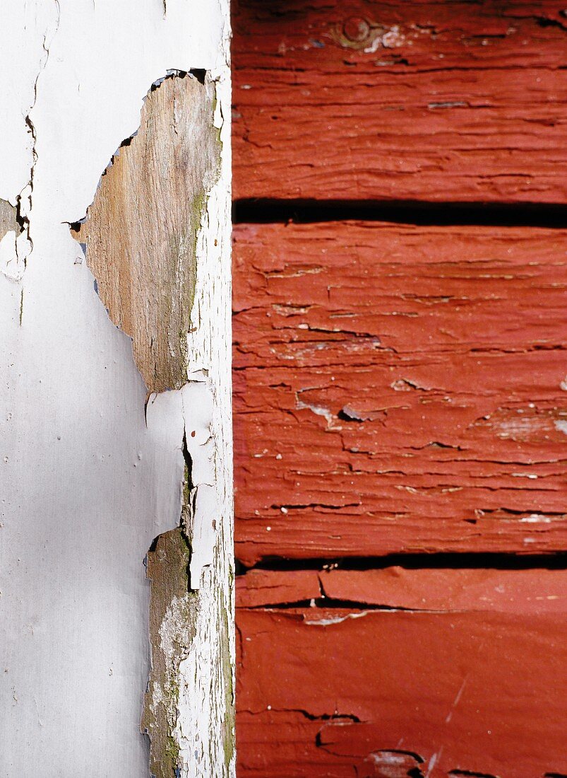 Peeling paint on wood