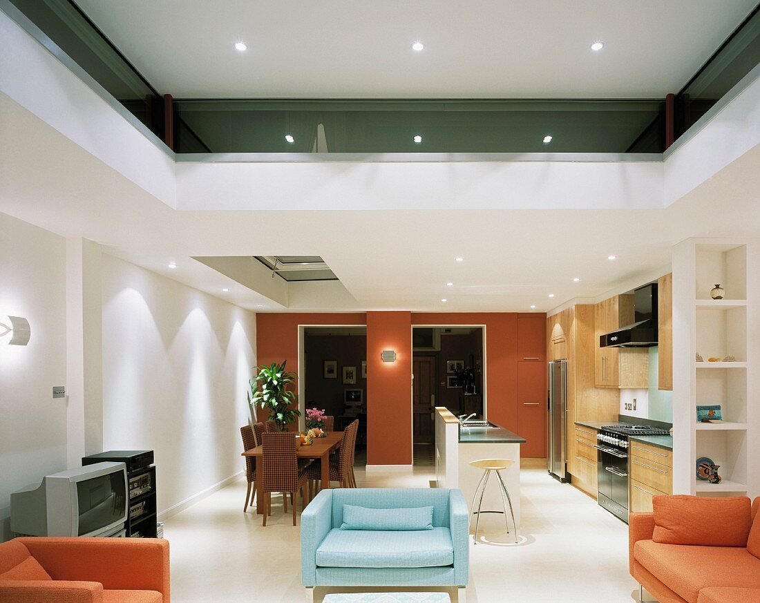 View of kitchen from living room