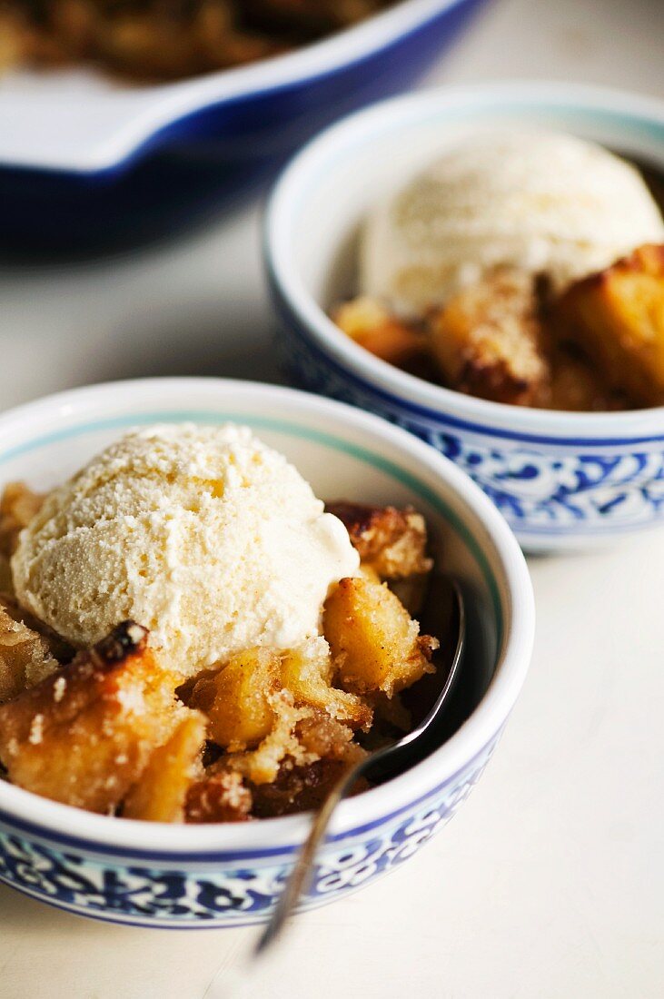 Bowls of Brown Better with Vanilla Ice Cream