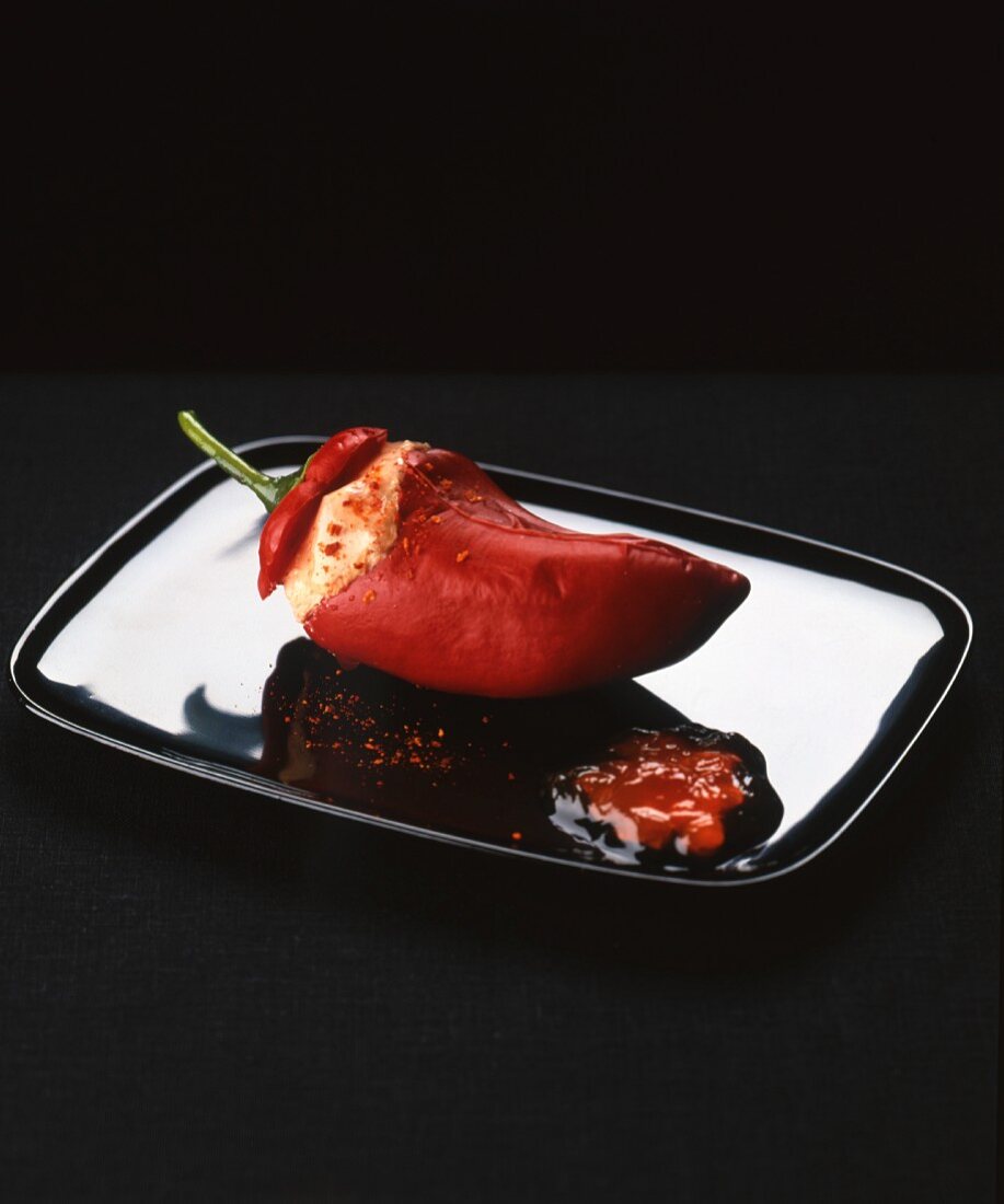 Red pepper stuffed with Foie gras