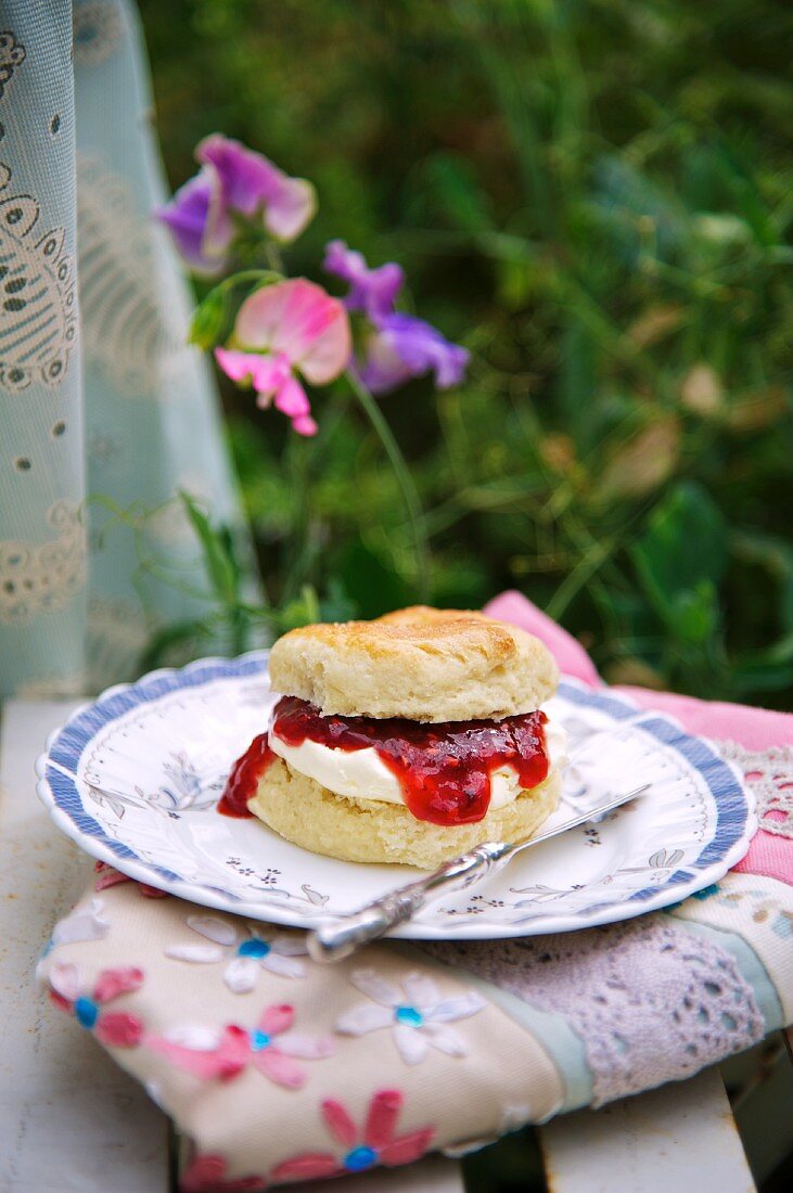 A scone with jam
