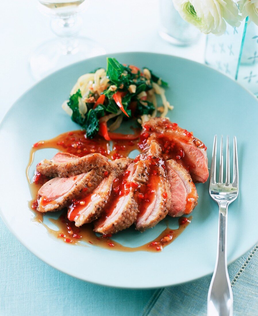 Duck breast with sweet chilli sauce