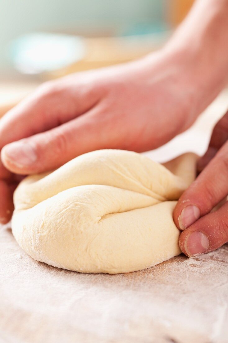 Kneading tortilla dough