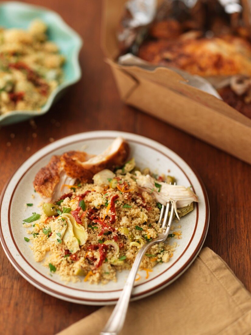 Couscous mit Hähnchen und Artischocken