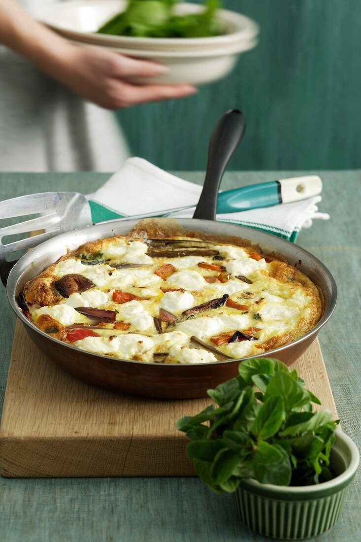 Frittata with vegetables and ricotta