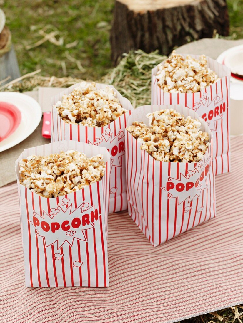 Bags of popcorn at a Cowboy and Indian party