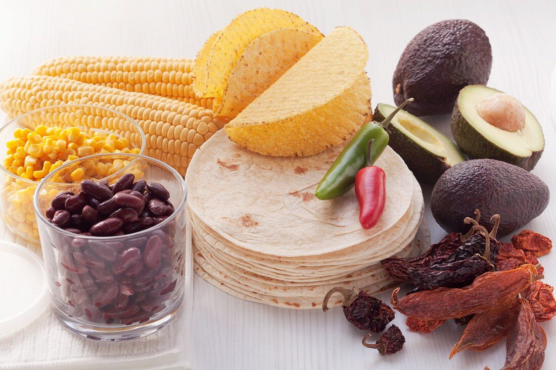 Ingredients for Tex-Mex food