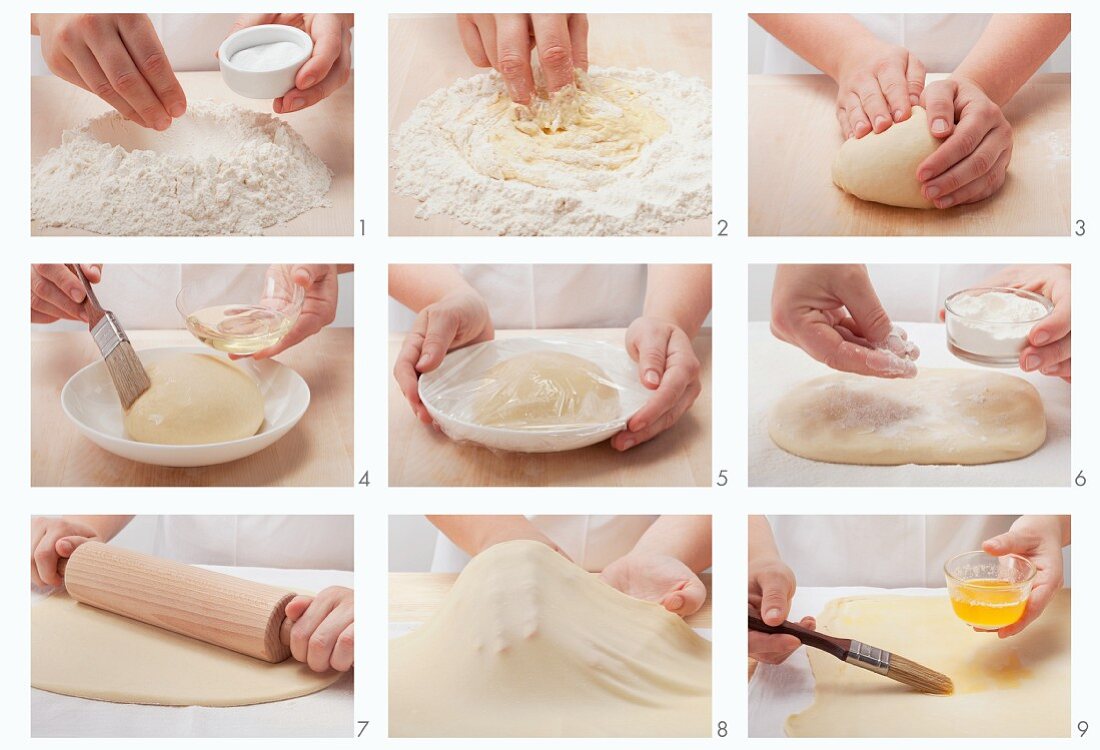 Making strudel pastry