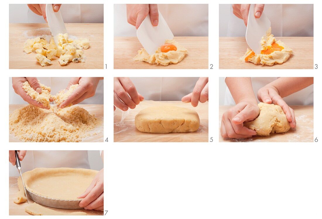 Preparing sweet shortcrust pastry