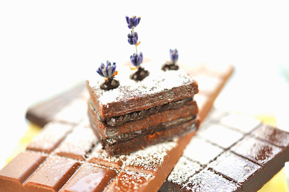 Chocolate and lavender cake