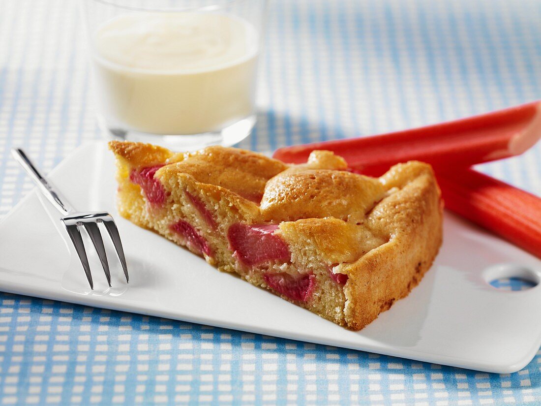 A piece of rhubarb tart