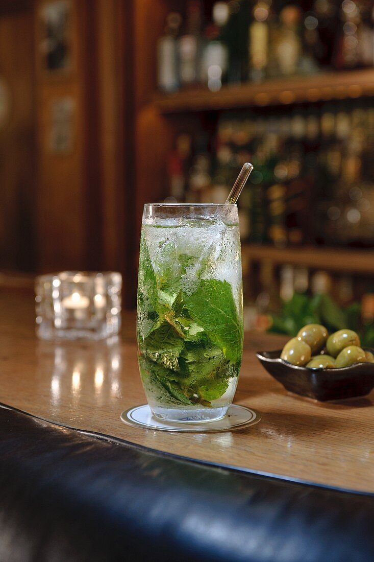 Frosty Mojito on a bar