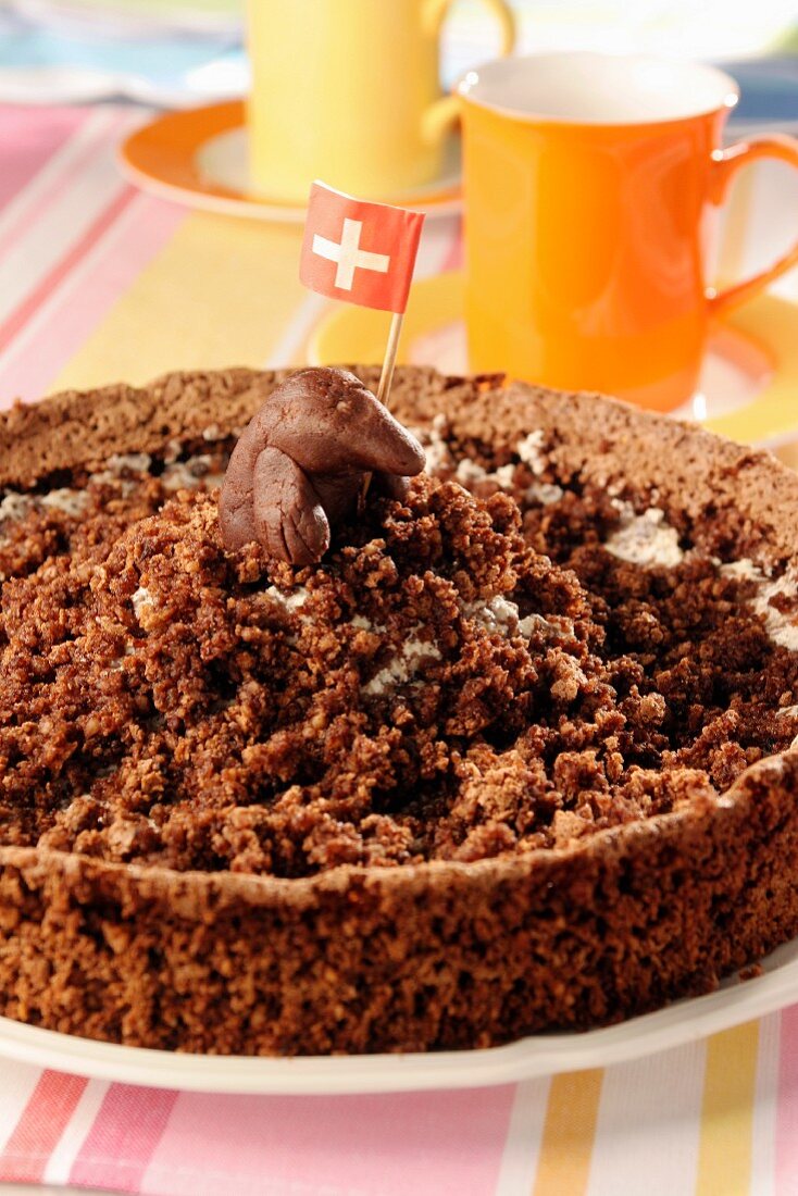 Mole cake (chocolate and banana molehill cake)