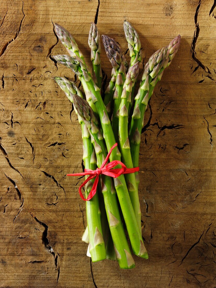 Tips of Bundled Asparagus