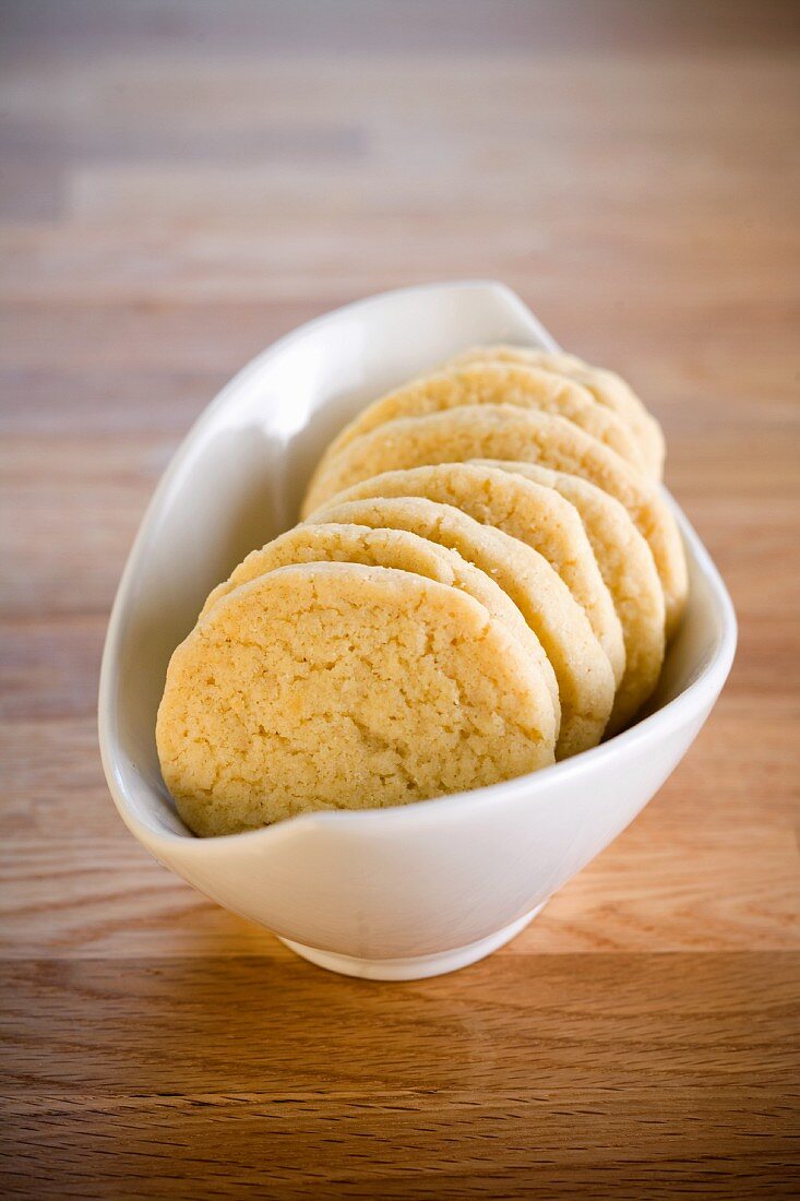 Shortbread biscuit in a bowl