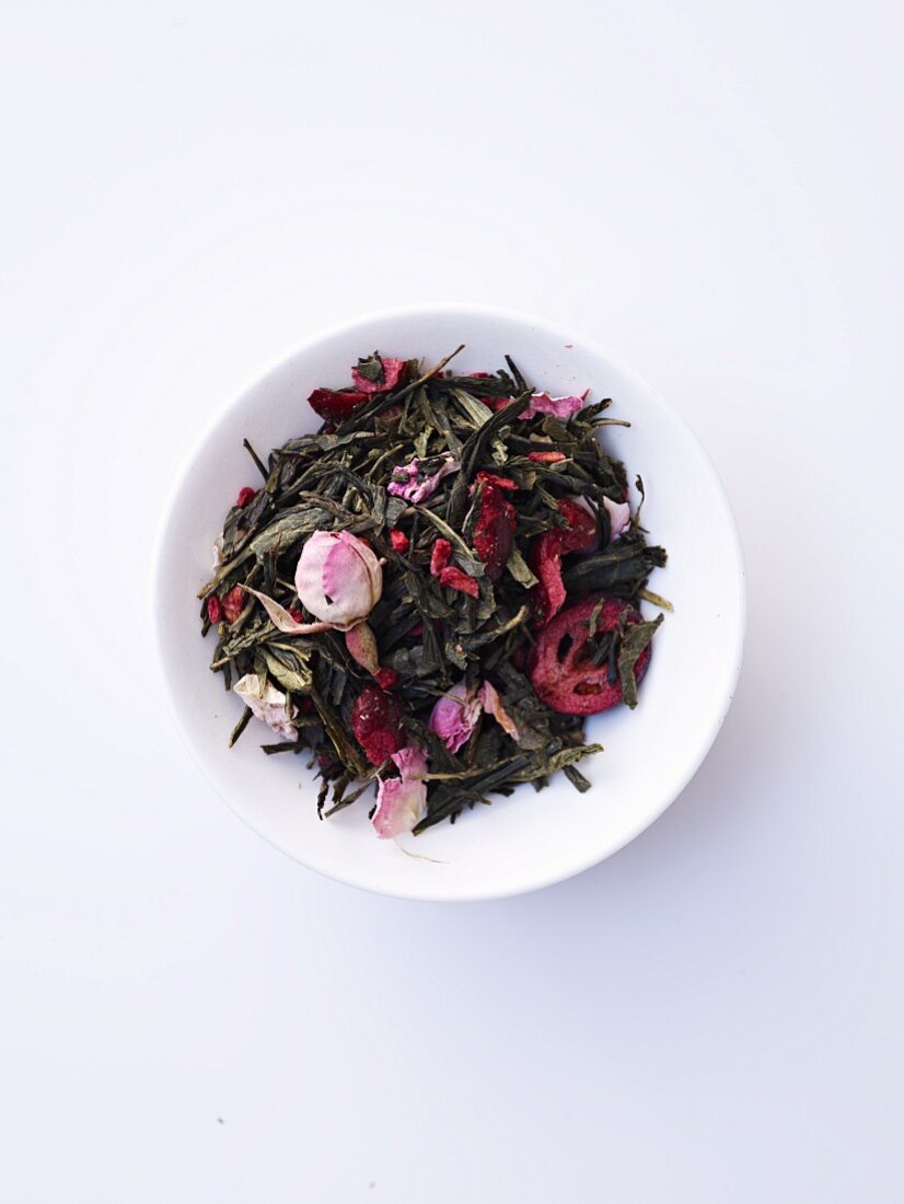 Früchteteemischung (Grüner Tee, Rosen, Cranberries)