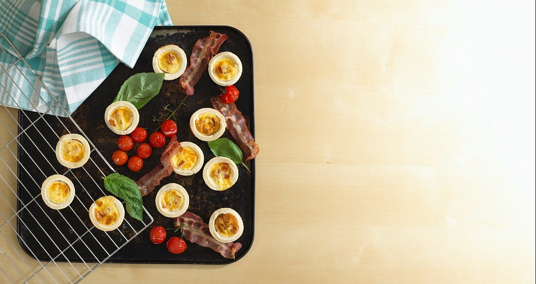 Mini bacon and egg tarts
