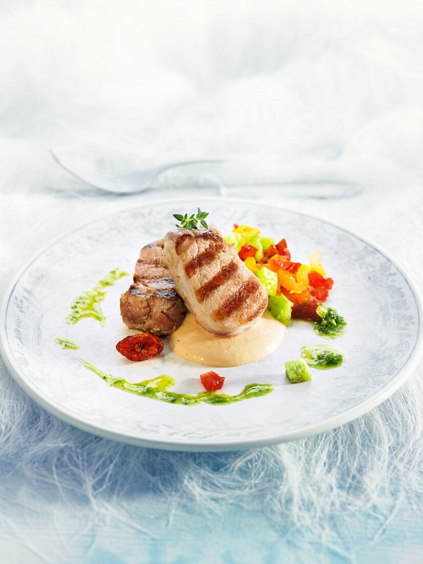 Pork fillet with goose liver