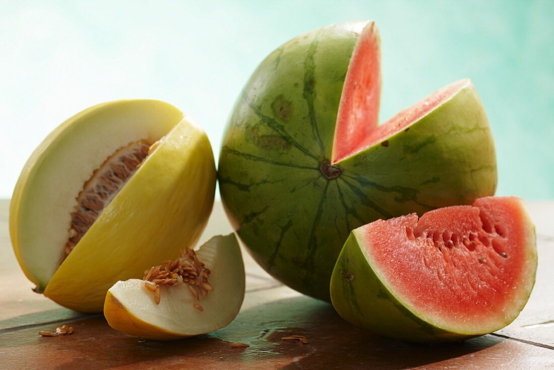 Watermelons and honeydew melons