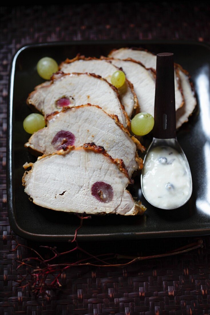 Schweinefilet mit Trauben